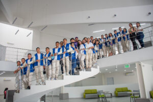 Estudiantes del grado once en visita a la IES Unicaribe.