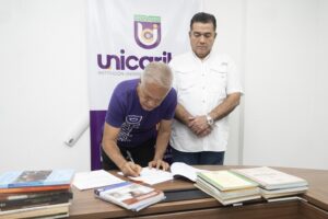 El acuerdo fue suscrito por el rector de Unicaribe, Leonardo Pérez Suescún, y el representante legal de DHEQUIDAD, José Demetrio Hernández Russo.